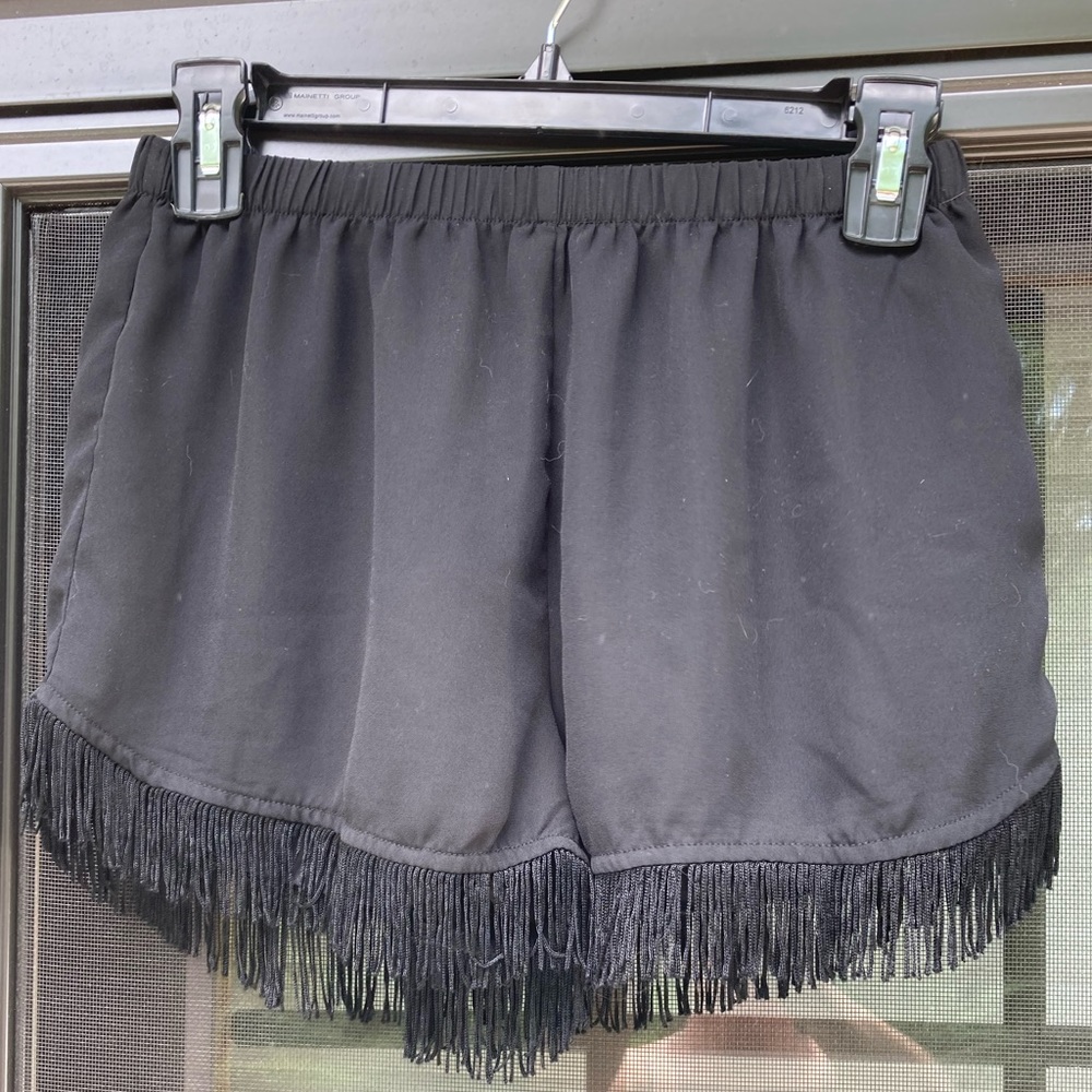 Soprano Black Fringe Shorts Size Small